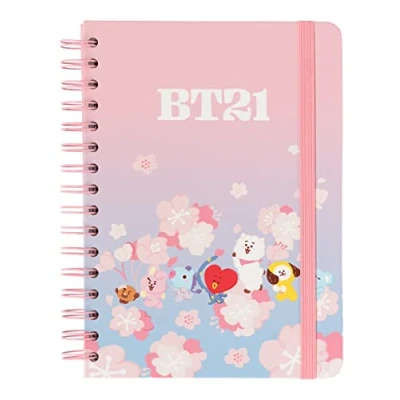 Immagine di Grupo Erik Quaderno Ad Anelli Cherry Blossom, A5, Copertina Rigida, Chiusura Elastica, Carta di Alta Qualità, Pagine Puntinate, Ideale Come Appunti Kawaii, BT21