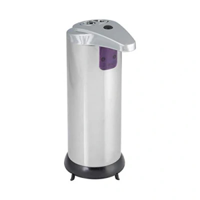 Immagine di Axentia Dispenser sapone liquido con sensore in acciaio inox senza contatto, distributore di automatico bagno cucina, ca. 250 ml, argento