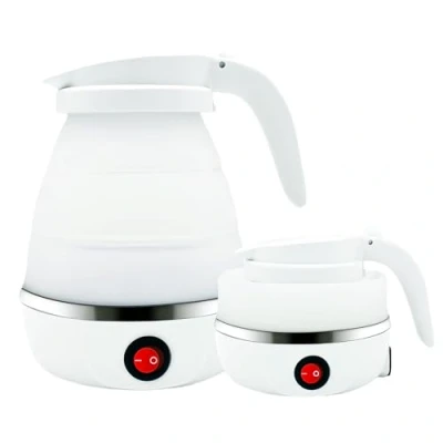Immagine di Bollitore Pieghevole, Portatile da 600ml, Elettrico Piccolo, Acqua In Silicone, Adatto per Campeggio, Attività All&#039;aperto, Viaggi (Bianco)