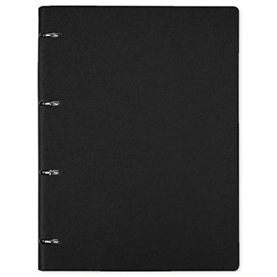 Immagine di Raccoglitore per quaderno a righe, formato A4, ricaricabile, con copertina in pelle Nero