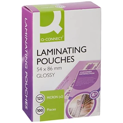 Immagine di Q Connect Laminating Pouch 54x86mm 125micron Pack of 100 KF01203