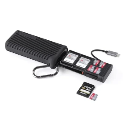 Immagine di PGYTECH CreateMate, lettore di schede memoria ad alta velocità USB 3.1 Type C con interfaccia SD/TF Card Holder per fotocamere, smartphone, droni, action camera