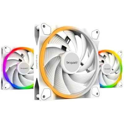 Immagine di be quiet! Light Wings 140mm PWM high speed White Triple Pack, 3 ventole incluse, LED ARGB, tanti colori e modalità, pale ottimizzate per il rumore, pressione statica elevata, turbolenze a basso rumore