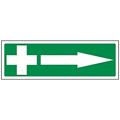 Immagine di vsafety 31020 ax s &quot;First Aid freccia a destra&quot; Primo soccorso generale Sign, Autoadesivo, paesaggio, 300 mm x 100 mm, colore: verde