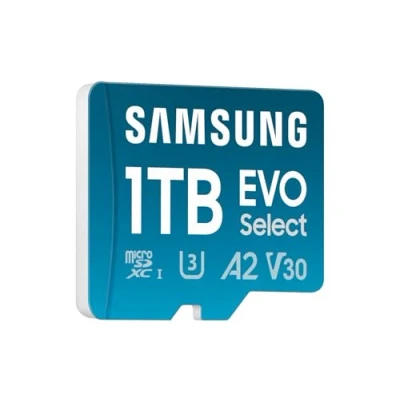 Immagine di Samsung Memorie MB ME1T0SA EVO Select Scheda MicroSD da 1TB con Adattatore SD Incluso, UHS I U3, Fino a 160 MB/s, Compatibile Smartphone, Tablet, Console Gaming Portatili, GoPro