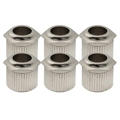 Immagine di Musiclily Ultra Ottone 1/4 Pollice 10 mm Vintage Moderno Boccole Adattatore Meccaniche, Nickel (Set di 6)