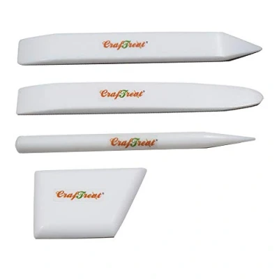 Immagine di CrafTreat Teflon Bone Folders for Card Making Large, Ergo Square, Lifter, and Burnisher Folder Set Tool Scoring Creasing Origami BookBinding Paper Crafts Work