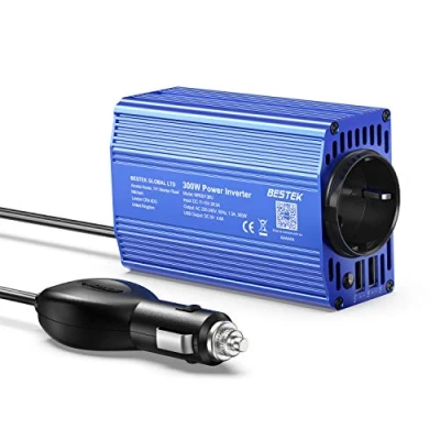 Immagine di BESTEK 300W Inverter da Auto 12V 220V con 2 Porte USB 4.8 A, Invertitore di Potenza per Carica Phone Pad Tablet Kindle (Onda Sinusoidale Modificata Multi Protezioni, Accendisigari)