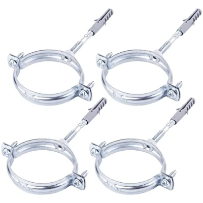 Immagine di SKIR&#039;CO Confezione da 4 staffe per tubi con diametro di 60 64 mm, morsetti, supporti montaggio a parete e soffitto (4 pezzi)