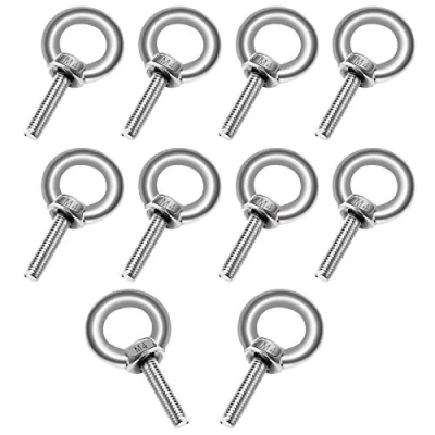 Immagine di 10PCS Bullone per sollevamento M4, in acciaio inox 304, con anello di gli occhi, bulloni a forma anello, filettatura maschio vivente