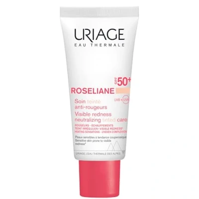 Immagine di Uriage Roséliane CC Crema LSF50 (leggermente colorata) 40 ml Pelle sensibile con tendenza al rossore Copre il rossore, uniforme, idrata Effetto lenitivo e protezione solare