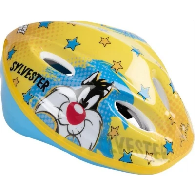 Immagine di Warner Bros, Casco ciclo bambino Lonney Tunes Titti Silvestro 52 56 cm azzurro giallo sicurezza protezione, S