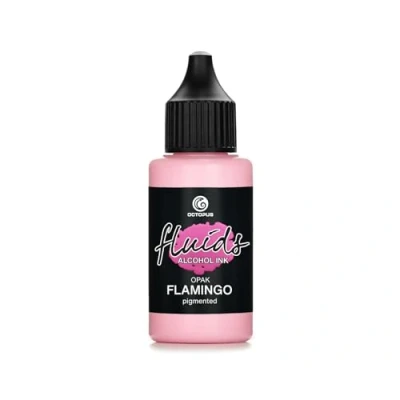 Immagine di Octopus Fluids Alcohol Ink OPAK FLAMINGO, inchiostro ad alcool pigmentato, coprente su supporti chiari e scuri