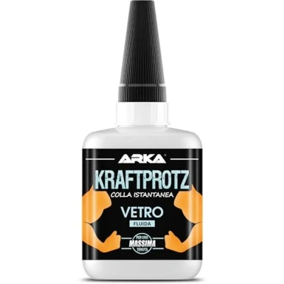 Immagine di ARKA KRAFTPROTZ vetro 50 g Colla istantanea extra forte trasparente per super densa Resistente all&#039;acqua Facile da usare e aderenza sicura.