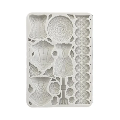 Immagine di Stamperia Stampo in silicone A5 per album di ritagli, bullet journals and More, antiaderente, adatto argilla ad aria, resina e perfetto artigianato velenatura (vecchio pizzo,