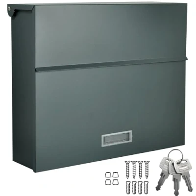 Immagine di ALSTEN TECH Cassetta delle lettere di design, da parete, senza scomparto per giornali, grigio antracite opaco, RAL 7016 A4/C4