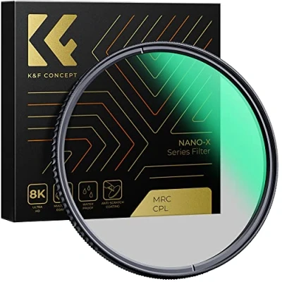 Immagine di K&amp;F Concept Nano X Filtro Polarizzatore Circolare 77mm CPL in Vetro Ottico con rivestimento a 28 strati per obiettivi