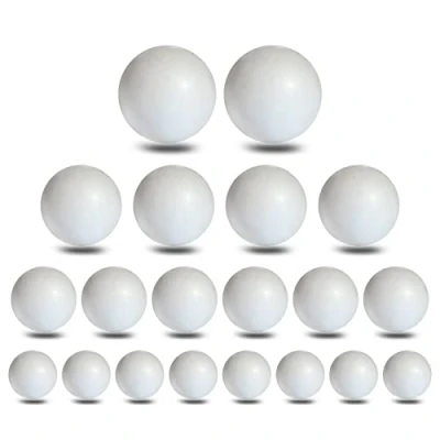 Immagine di Styropor Palline di polistirolo miste, 20 pezzi. In 4 misure: 2 x 8 cm 7 6 5 cm, bianco, 2x8cm 4x7cm 6x6cm 8x5cm