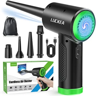 Immagine di LUCKEA Elettrico Rimuovi Polvere Aria Compressa Senza Fili 3 Velocità Compressore Portatile Set di Pulizia per Computer, Laptop, Auto, Apparecchiature da Ufficio