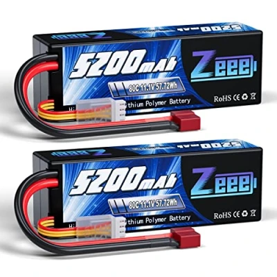 Immagine di Zeee 3S Lipo Batteria 11,1V 80C 5200mAh Hardcase con connectore Deans T spina per RC Evader BX Veicolo Auto LKW Truggy Nave Modells Hobby (2 pezzi)