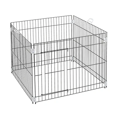 Immagine di Ferplast Recinto cuccioli Box per cani DOG TRAINING Recinzione da interno rete pieghevole, Piedini antiscivolo, Robusto metallo verniciato Nero, Maniglie ergonomiche, 80 x h 62 cm