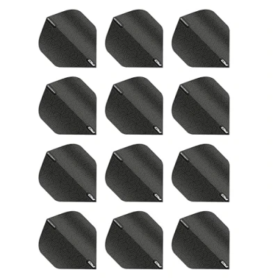 Immagine di Red Dragon Hardcore XT Black Pattern Extra Thick Standard Flights 4 set per confezione (12 freccette in totale)