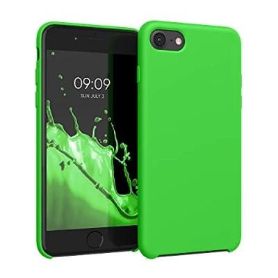Immagine di kwmobile Cover per Apple iPhone SE (2022) / (2020) 8 7 Custodia Back Case Smartphone in Silicone TPU Protezione Gommata verde lime