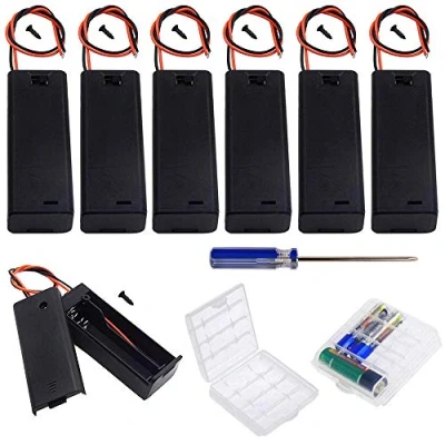 Immagine di GTIWUNG 7 pezzi AA 1.5V Custodia per batterie in plastica con interruttore ON/OFF e alloggiamento dura, 2 batteria Storage Case