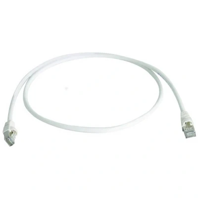 Immagine di Telegärtner L00004A0071 RJ45 cavo di rete, patch CAT 6A S/FTP 7.50 m Bianco Ritardante fiamma, con protezione, Schermato a coppie, doppia schermatura,