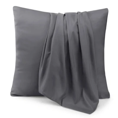 Immagine di Utopia Bedding Federe Set Di 2 60 x Cm Copricuscino In Poliestere Morbida Spazzolata Microfibra Con Chiusura A Busta Grigio