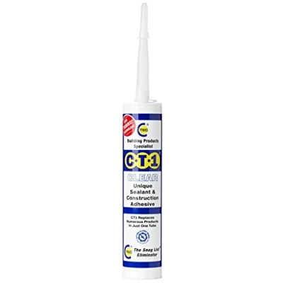 Immagine di CT1 Tridid, sigillante e adesivo multiuso, trasparente, per bagno, doccia finestre, inodore, antimuffa, resistente alle vibrazioni flessibile, 290 ml