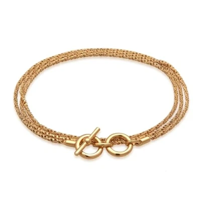 Immagine di Kuzzoi Bracciale da uomo in Argento sterling 925 placcato oro, con chiusura a T stile vintage, lunghezza 19 cm,