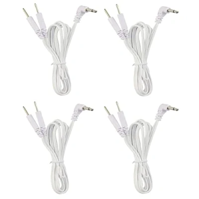 Immagine di TENS Cavo Connettore DC 3,5 mm Pin 2 Collegamento per unità dispositivo fisioterapico 4 pezzi