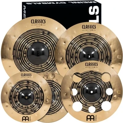 Immagine di Meinl Cymbals Classics Custom Dual Expanded Set Box Pack di Piatti (35,56 50,80cm) per Batteria Bronzo B12, Finitura Scura e Brillante (CCDU4680)