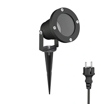 Immagine di ledscom.de Faretto da giardino a LED DUK nero con picchetto terra per esterni, alluminio, senza lampadina