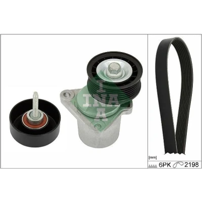 Immagine di INA 529 0397 10 Kit cinghie Poly V Controllare corsa libera generatore ed ev. sostituire FORD: Transit Mk6 Van