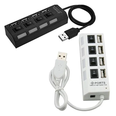 Immagine di ProDigital_HUB Duplicatore 4 Porte (Presa Multipla) USB 2.0 Moltiplicatore c/INTERRUTTORI Singoli x Mac e Wind.