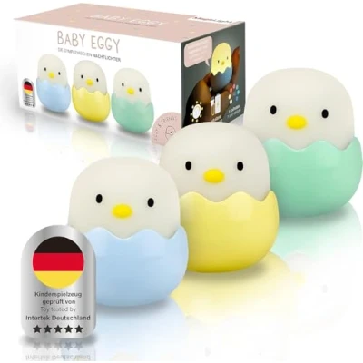 Immagine di MegaLight Luce notturna a LED per bambini bebè senza piccole parti ingeribili da allattamento dimmerabile touch Lampada ricarica USB Baby Eggy