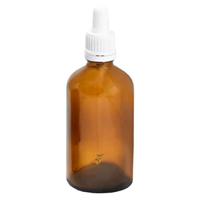 Immagine di 10 bottiglie da 100 ml con pipetta di vetro per farmacia, in ambrato