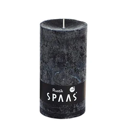 Immagine di Spaas Nero 8 Candele rustiche Non profumate 70, 60 Ore, Cera di paraffina, D 70 mm x H 130