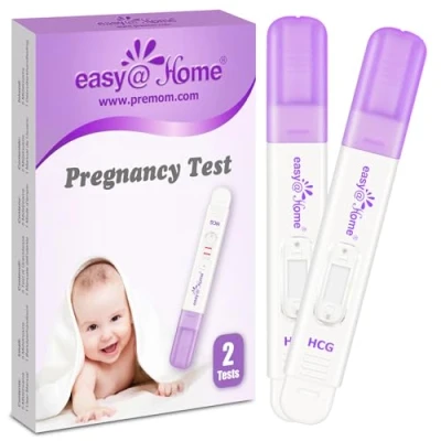 Immagine di Easy@Home 2 x Test di Gravidanza Precoce: Ultrasensibile 10 mIU/ml Rapido e Accurato Rileva la Prima del Ciclo Previsto in 3 Minuti HCG