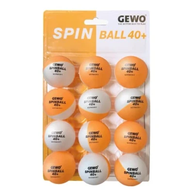 Immagine di GEWO SPINBALLS palline da ping pong 40+ in plastica con cuciture rotonde per l&#039;allenamento 12 di alta qualità bicolore allenamento diametro 40 mm