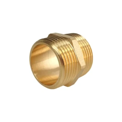Immagine di Nipplo doppio 1 1/4&quot; AG/AG in ottone filettatura esterna adatto per acqua potabile