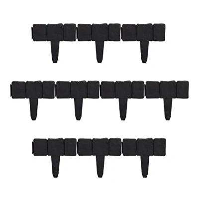Immagine di Relaxdays 100x Recinzione da Giardino, Set 100 Pareti, Bordure per Aiuole, Aspetto Pietra, in Plastica, HxL 10x25 cm, Nero