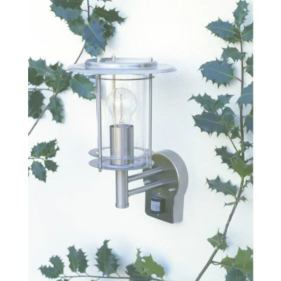 Immagine di Brilliant York 44797/82 Lampada da parete per esterni con rilevatore di movimento a risparmio energetico, LED (monocolore) E27 60 W acciaio inox