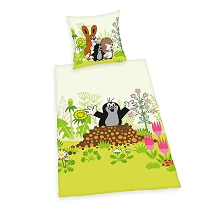 Immagine di Herding 4407201050412 Set di biancheria da letto La Piccola Talpa, composto federa 80 x cm, copri piumino singolo 135 200 cotone rinforzato